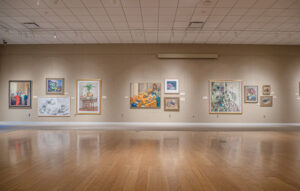 Wall of art at the Evansville Museum of Arts, History & Science