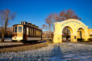 An old train car that used to be a part of the Monon Railroad.