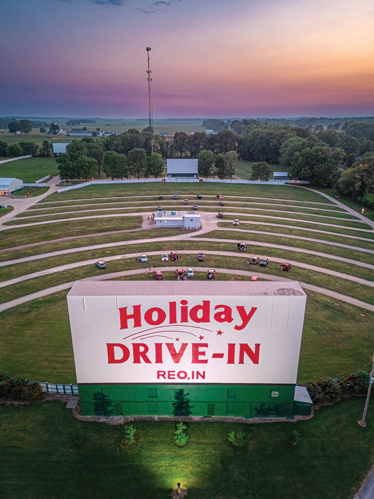 Summer sunset at Holiday Drive-In in Reo, Indiana, photo by Zach Straw