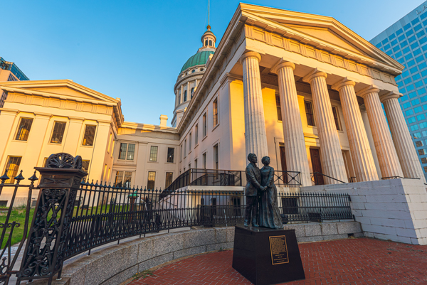 Photo of Dred and Harriet Scott monument outside the Old Courthouse by Mark Hermes, Explore Saint Louis