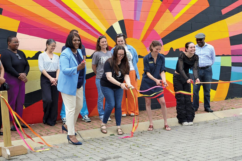 Haynie's Corner Arts District mural (painted by Cleo Griffin) photo by Kate Bentley of the Arts Council of Southwestern Indiana