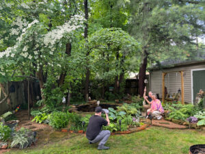 Photo of Patrick and Susan Tromley by Kristen K. Tucker. Western Kentucky University photography fellow Brodie Curtsinger has dived straight into his internship at Tucker Publishing Group, Inc., snapping backyard shots of Patrick and Susan Tromley on only his second day of work. Read more about the Tromleys’ shade garden — and see more of Curtsinger’s photos — in July/August 2025 Evansville Living.