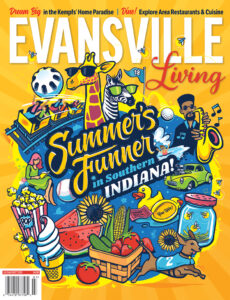 Cover illustration based on the magazine feature, Summer's Funner in Southern Indiana, by the Wilkinson Brothers