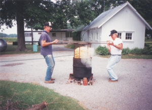 Photo of corn harvest process provided by Donna Keen