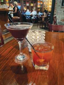 Photo of an Old Fashioned and a Raspberry Manhattan by Laura Mathis