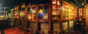 More than 600 bourbons await in the Spirits bar under the Miller House. Photo by Laura Mathis