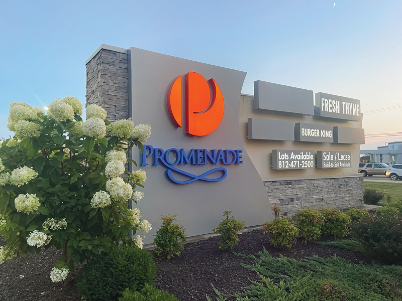 Photo of the Promenade Flats sign by Laura Mathis