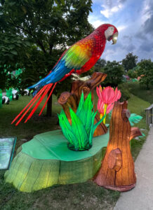 Photo of Macaw light display at Mesker Park Zoo & Botanic Garden's Wild Summer Lights by Laura Mathis
