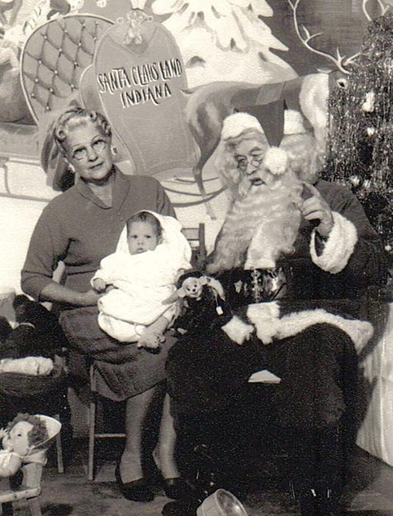 Will Koch as an infant with his grandparents Isabella “Bella” Yellig and Santa Jim Yellig