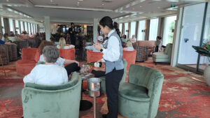 Photo by Tracey Teo. AmaCello passengers enjoy regional wine aboard their AmaWaterways' Flavors of Burgundy cruise.