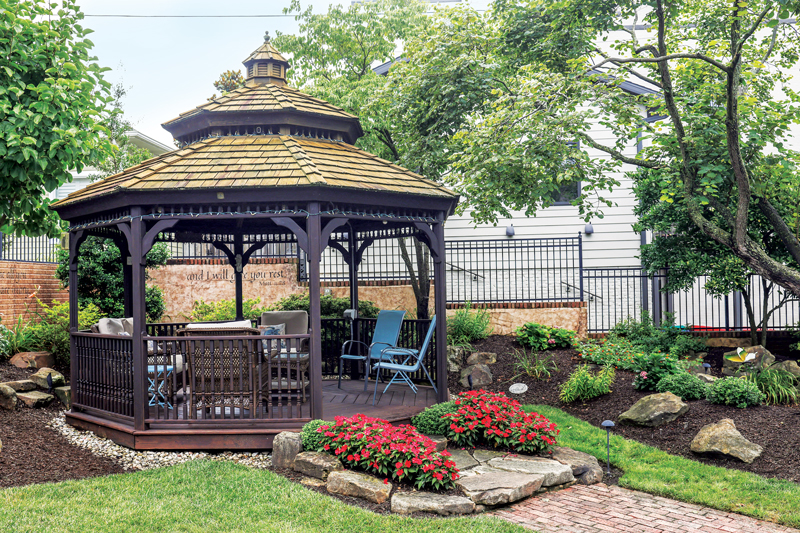 Visitors to God's Garden can relax in the gazebo or browse walkways of blooming flowers just of Newburgh, Indiana's Rivertown Trail.