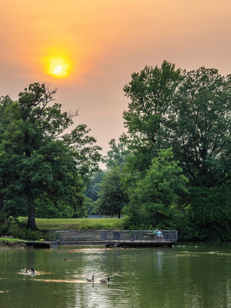 People fishing on a lake